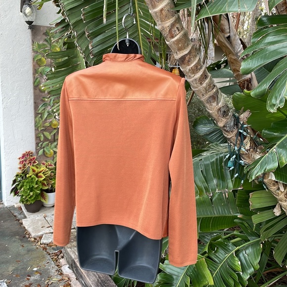 Peter Nygard, iridescent, metallic studded, ruffled, leather jacket - Picture 5 of 9